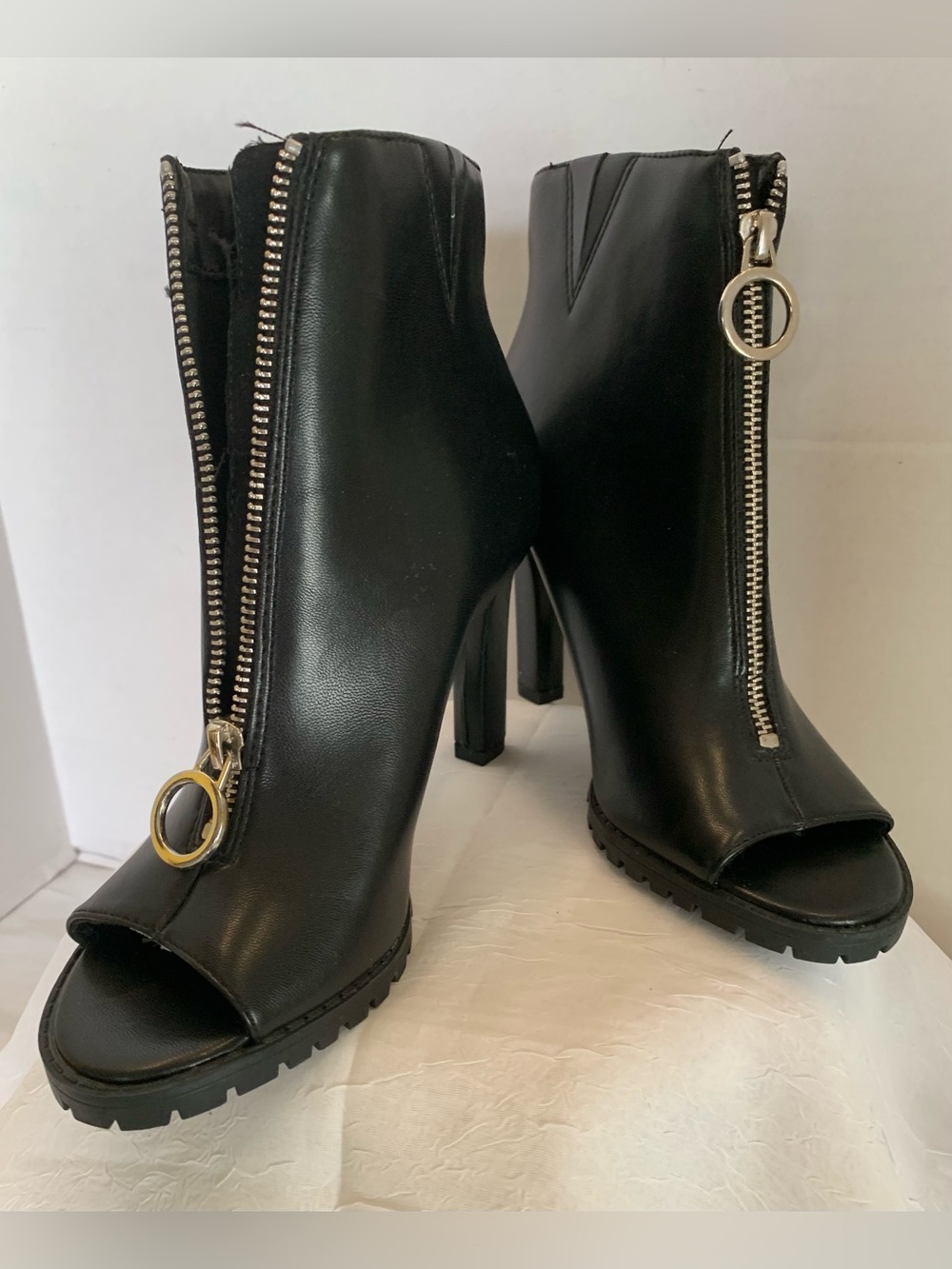 Bar III Dillan P Womens Faux Leather Ankle Booties Black
